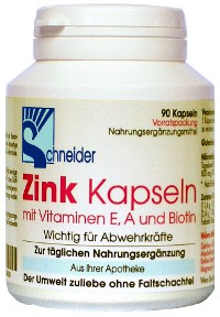 Schneider Zink Kapseln mit Vitaminen E, A und Biotin